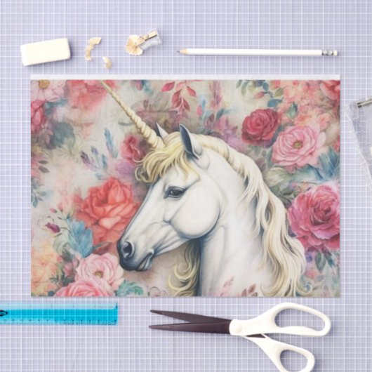 bloemen en eenhoorn tissuepapier (Craft)