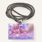 Bloemen en eieren op een kleurrijke pastelachtergr badge (Voorkant met draagriem)