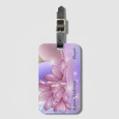 Bloemen en eieren op een kleurrijke pastelachtergr bagagelabel (Voorkant (verticaal))