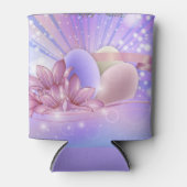 Bloemen en eieren op een kleurrijke pastelachtergr blikjeskoeler (Voorkant)