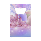 Bloemen en eieren op een kleurrijke pastelachtergr creditkaart flessenopener (Voorkant)