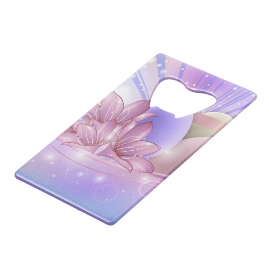 Bloemen en eieren op een kleurrijke pastelachtergr creditkaart flessenopener (Voorkant Gekanteld)