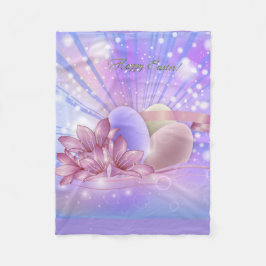 Bloemen en eieren op een kleurrijke pastelachtergr fleece deken