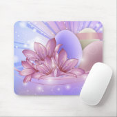 Bloemen en eieren op een kleurrijke pastelachtergr muismat (Met muis)