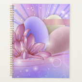 Bloemen en eieren op een kleurrijke pastelachtergr planner (Voorkant)