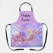 Bloemen en eieren op een kleurrijke pastelachtergr schort (Voorkant)
