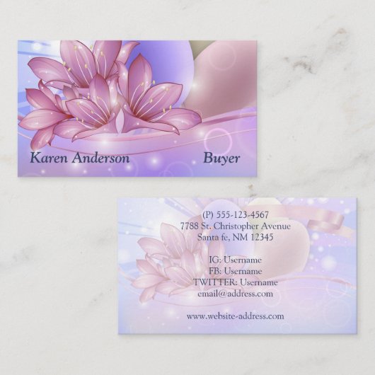 Bloemen en eieren op een kleurrijke pastelachtergr visitekaartje (Voorkant / Achterkant)