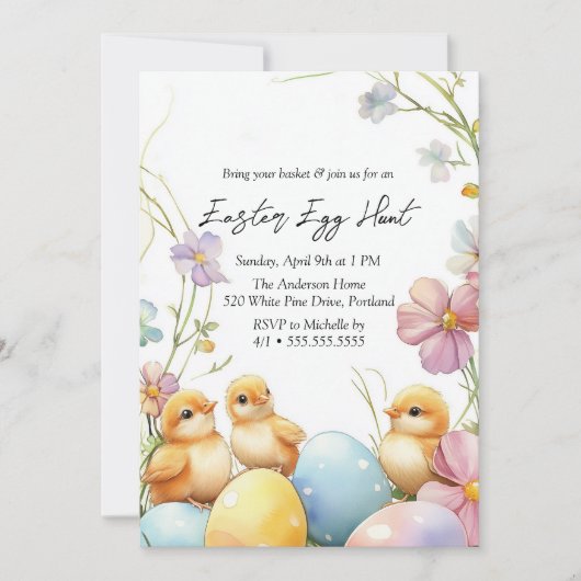 Bloemen en eieren Paaseieren Hunt Kaart (Voorkant)