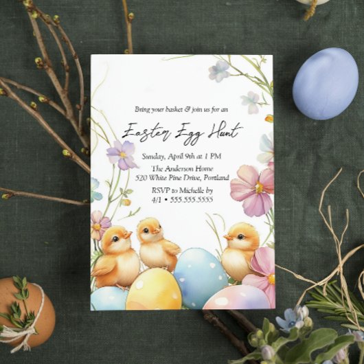 Bloemen en eieren Paaseieren Hunt Kaart