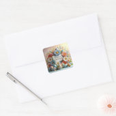 Bloemen en eieren Pasen Vierkante Sticker (Envelop)