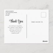 Bloemen en Eiffeltoren Parijs Patroon Dank u Briefkaart (Achterkant)