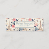 Bloemen en Eiffeltoren Parijs Patroon Mini Visitekaartje (Voorkant)