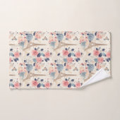 Bloemen en Eiffeltoren Parijs Reispatroon Bad Handdoek (Handdoek)