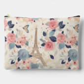Bloemen en Eiffeltoren Parijs Reispatroon Etui (Voorkant)