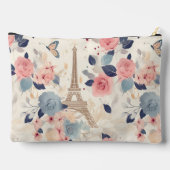 Bloemen en Eiffeltoren Parijs Reispatroon Etui (Achterkant)