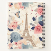 Bloemen en Eiffeltoren Parijs Reispatroon Notitieboek (Achterkant)