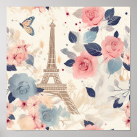 Bloemen en Eiffeltoren Parijs Reispatroon