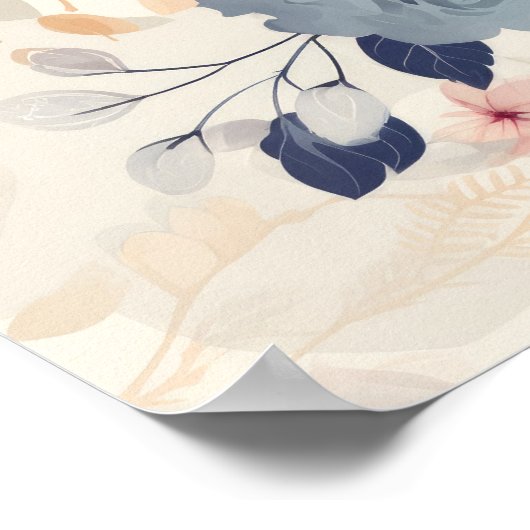 Bloemen en Eiffeltoren Reispatroon Business Poster (Hoek)