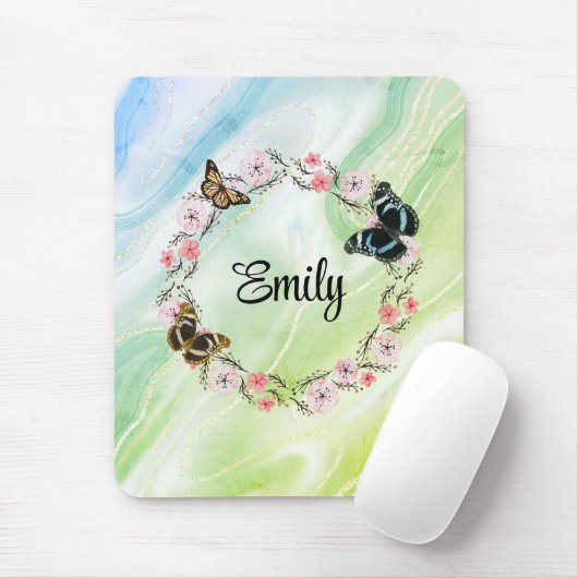 Bloemen en elegante achtergrond muismat (Met muis)