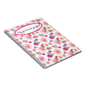 Bloemen en elegante achtergrond notitieboek (Rechterzijde)