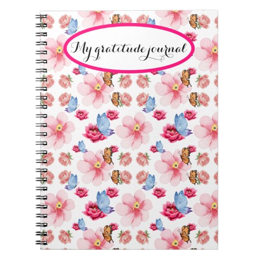 Bloemen en elegante achtergrond notitieboek (Voorkant)