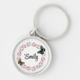 Bloemen en elegante achtergrond sleutelhanger