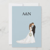 Bloemen en elegante huwelijksuitnodiging aankondiging (Achterkant)