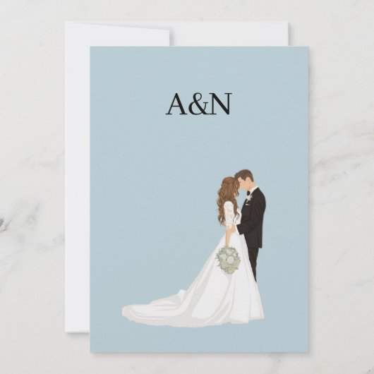 Bloemen en elegante huwelijksuitnodiging aankondiging (Achterkant)