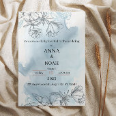 Bloemen en elegante huwelijksuitnodiging aankondiging