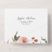 Bloemen en elyptusbladeren all in one uitnodiging (Achterkant)