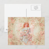Bloemen en Engel  Collage Briefkaart (Voorkant / Achterkant)