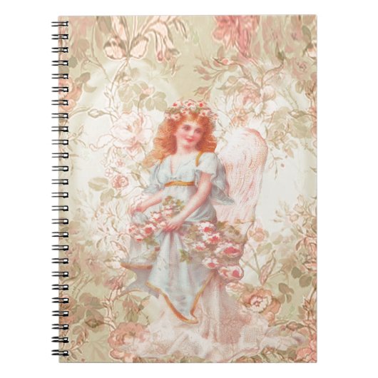 Bloemen en Engel Collage Notitieboek (Voorkant)