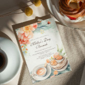 Bloemen en eten Moederdag Brunch Uitnodiging