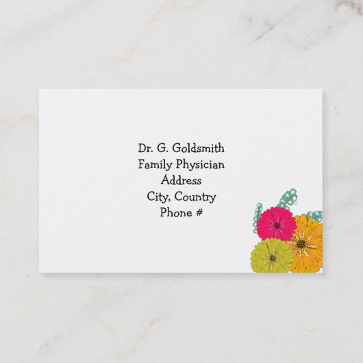 Bloemen en Eucalyptus Medical Appointcard Afsprakenkaartje (Achterkant)