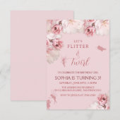 Bloemen en Fairy Verjaardag Kaart (Voorkant / Achterkant)