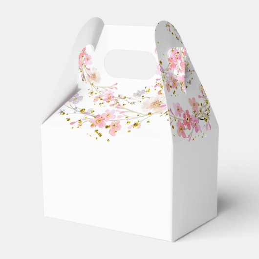 bloemen en faux glitter Eerste Communie Bedankdoosjes (Achterkant)