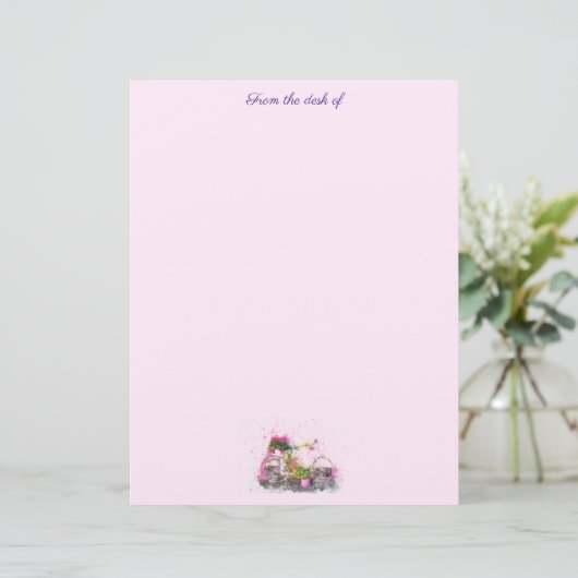 Bloemen en Fiets Stationery Briefhoofd (Staand voorkant)