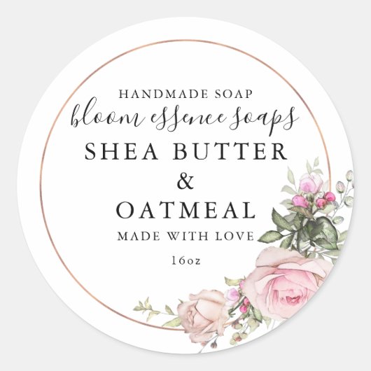 Bloemen en Folie | Zeep Sticker (Voorkant)
