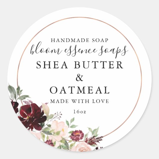 Bloemen en Folie | Zeep Sticker (Voorkant)