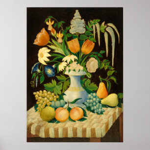 Bloemen en fruit - Amerikaans Poster voor fijne ku