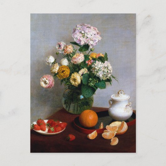 Bloemen en fruit, Henri Fantin-Latour Briefkaart (Voorkant)