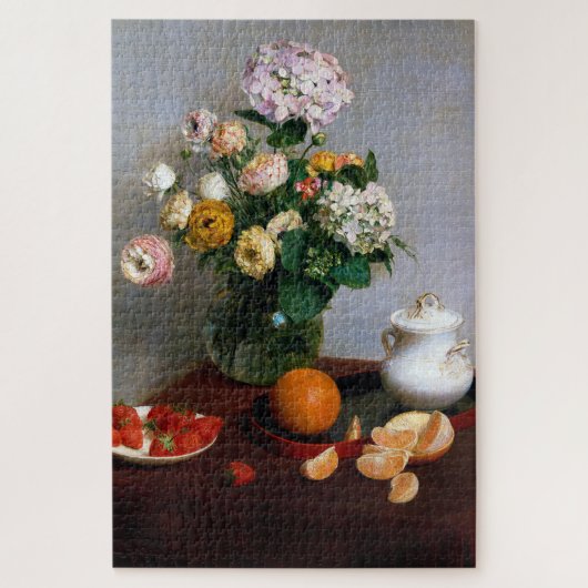 Bloemen en fruit, Henri Fantin-Latour Legpuzzel (Verticaal)