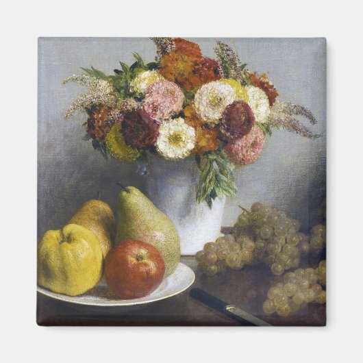 Bloemen en fruit, Henri Fantin-Latour Magneet (Voorkant)