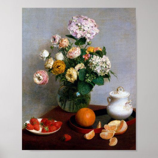Bloemen en fruit, Henri Fantin-Latour Poster (Voorkant)
