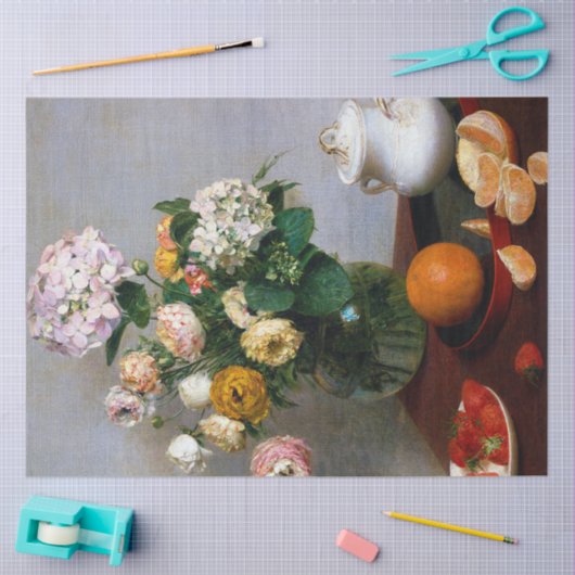 Bloemen en fruit, Henri Fantin-Latour Tissuepapier (Craft)