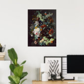 Bloemen en fruit - Jan van Huysum Fine Art Poster (Thuiskantoor)