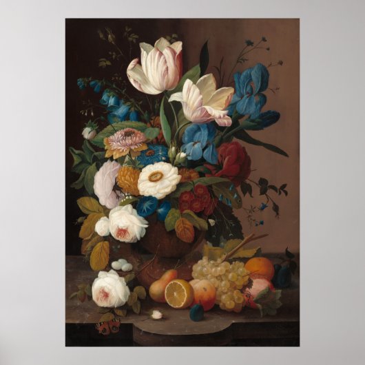 Bloemen en fruit - Poster met Severin Roesen Fine (Voorkant)