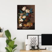 Bloemen en fruit - Poster met Severin Roesen Fine (Thuiskantoor)