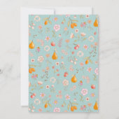 Bloemen en fruit turquoise kaart (Achterkant)