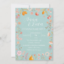 Bloemen en fruit turquoise